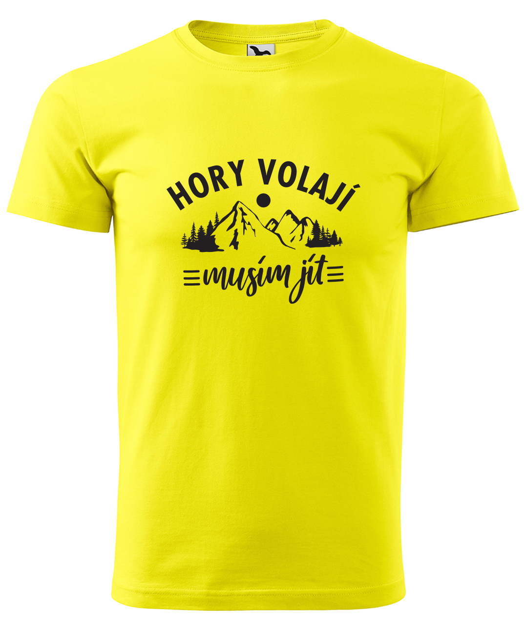 Dětské tričko na hory - Hory volají, musím jít Velikost: 4 roky / 110 cm, Barva: Žlutá (04), Délka rukávu: Dlouhý rukáv