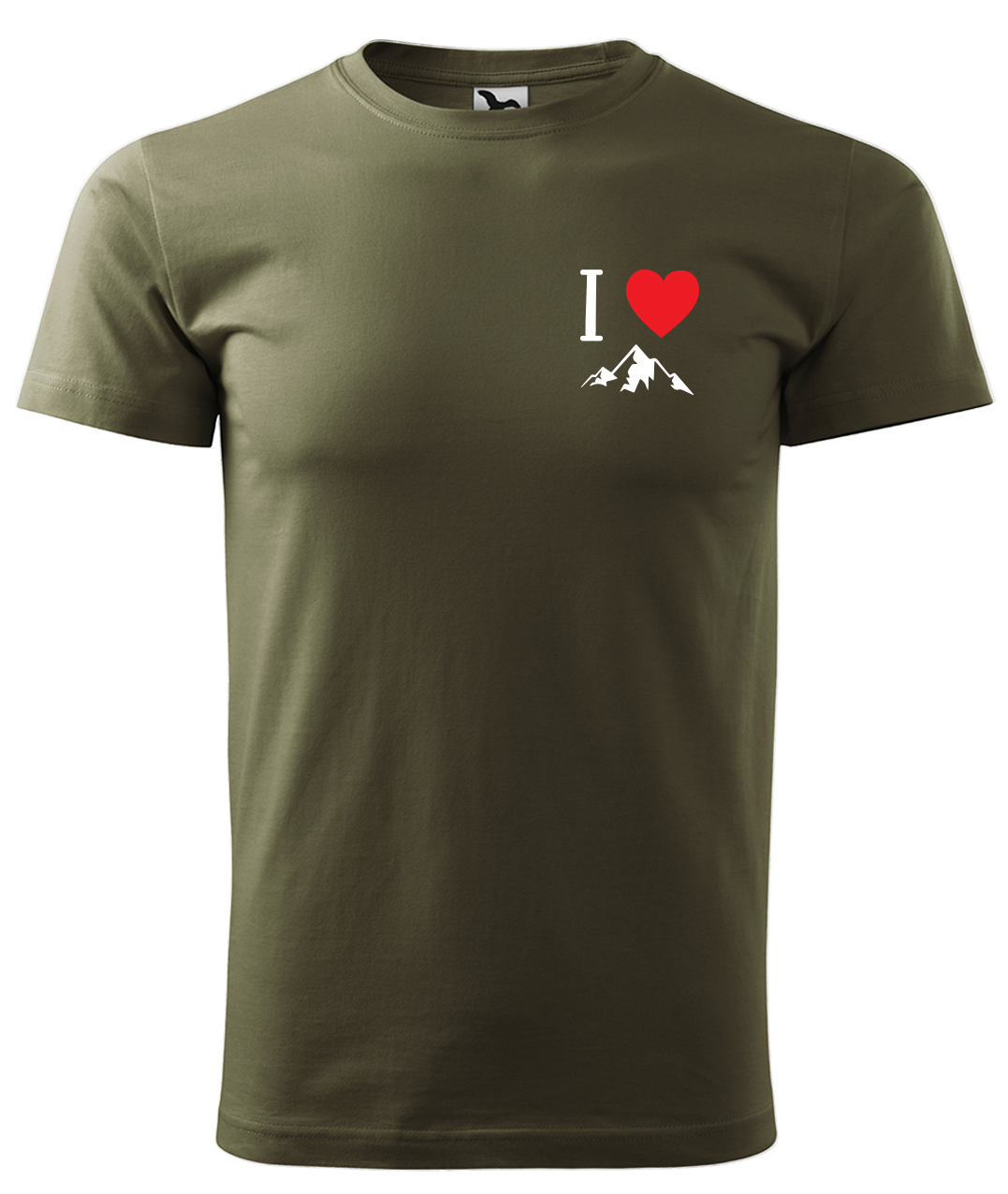 Dětské tričko na hory - I love mountain Velikost: 4 roky / 110 cm, Barva: Military (69), Délka rukávu: Krátký rukáv