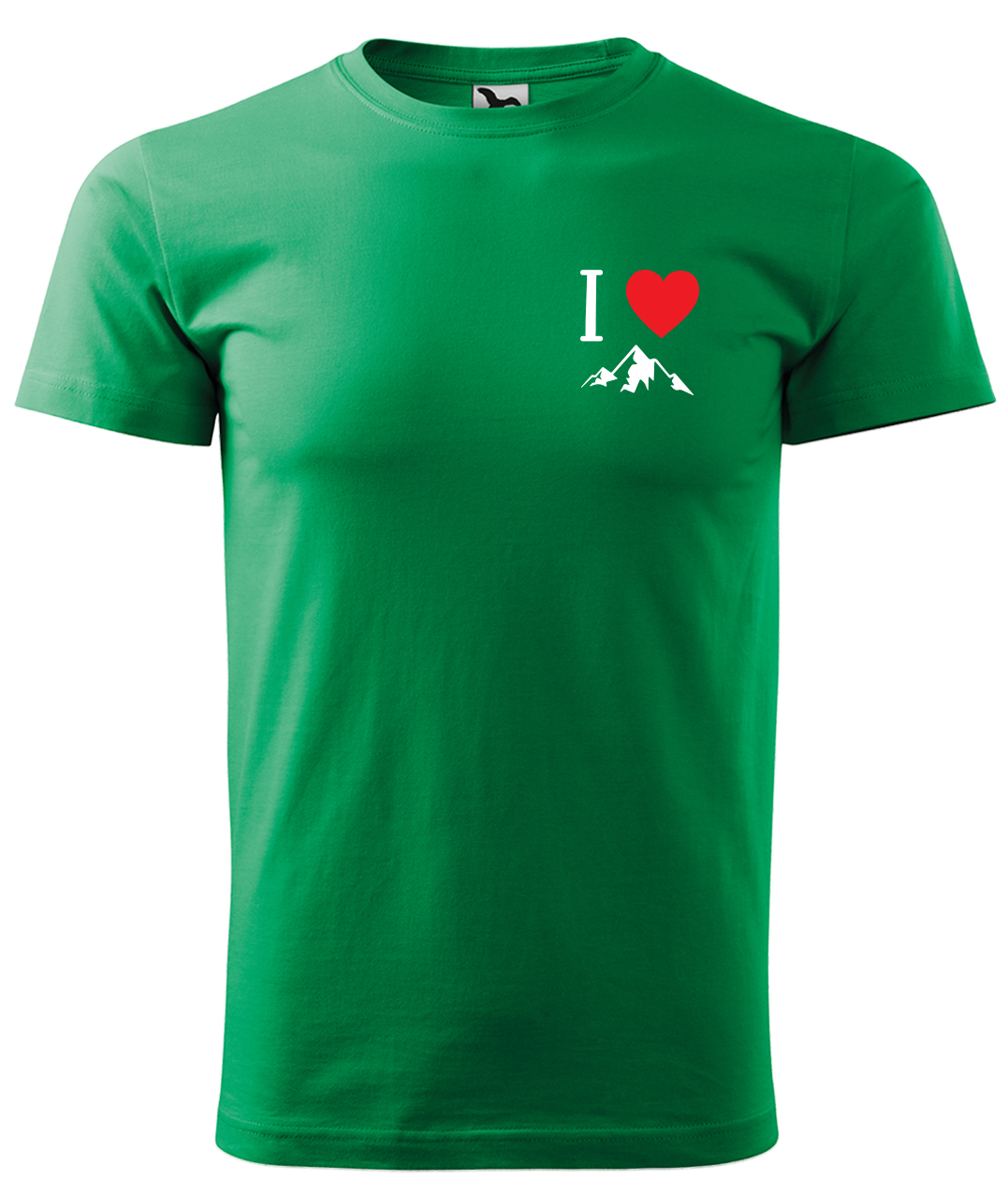 Dětské tričko na hory - I love mountain Velikost: 4 roky / 110 cm, Barva: Středně zelená (16), Délka rukávu: Krátký rukáv
