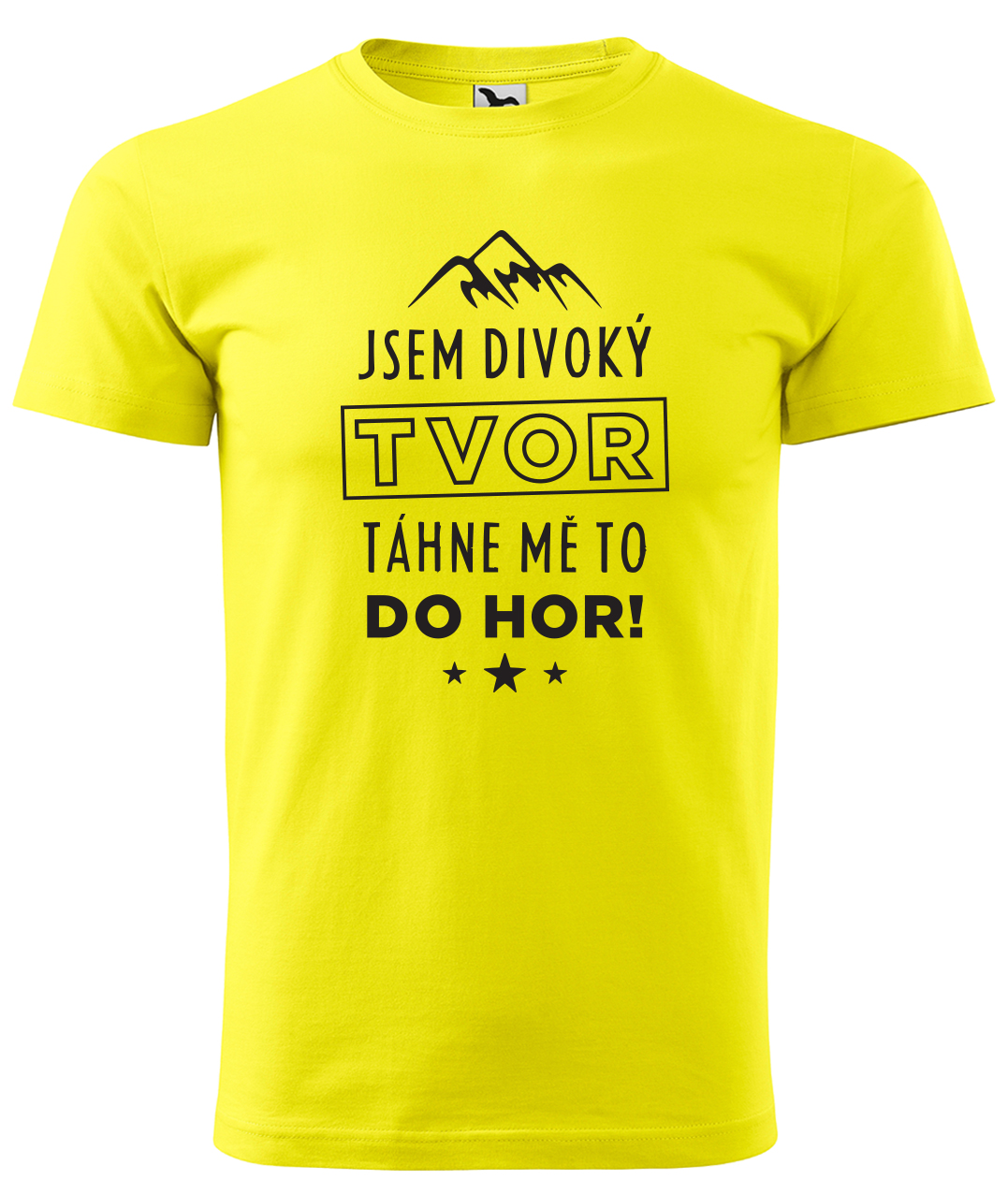 Dětské tričko na hory - Jsem divoký tvor, táhne mě to do hor! Velikost: 6 let / 122 cm, Barva: Žlutá (04), Délka rukávu: Krátký rukáv