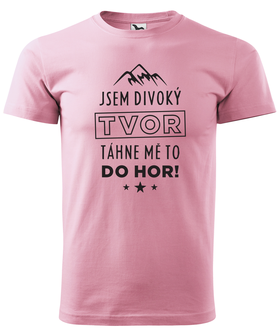 Dětské tričko na hory - Jsem divoký tvor, táhne mě to do hor! Velikost: 12 let / 158 cm, Barva: Růžová (30), Délka rukávu: Krátký rukáv