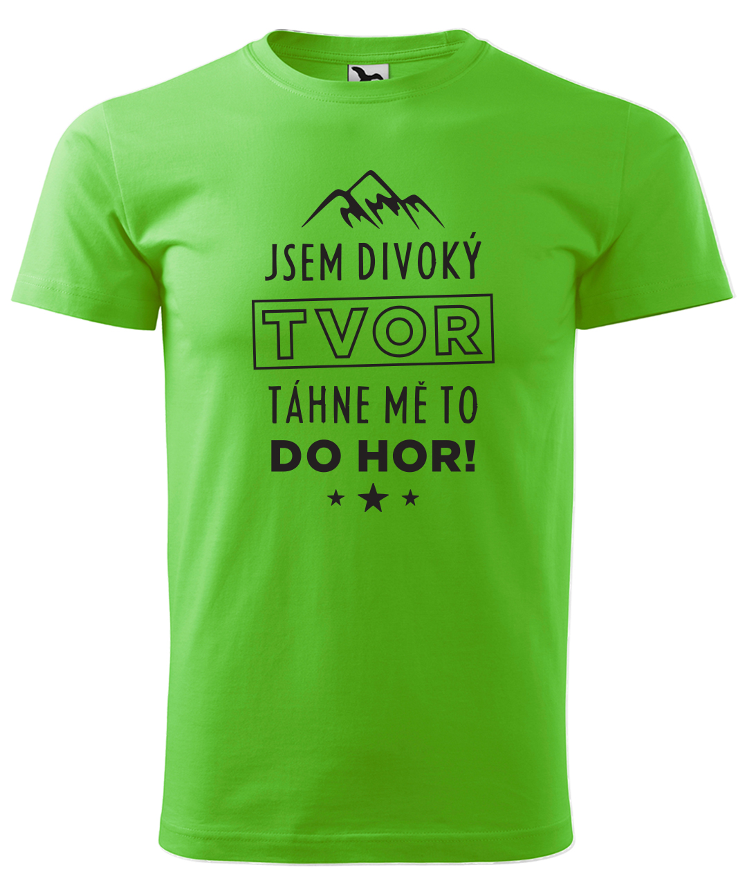 Dětské tričko na hory - Jsem divoký tvor, táhne mě to do hor! Velikost: 4 roky / 110 cm, Barva: Středně zelená (16), Délka rukávu: Krátký rukáv