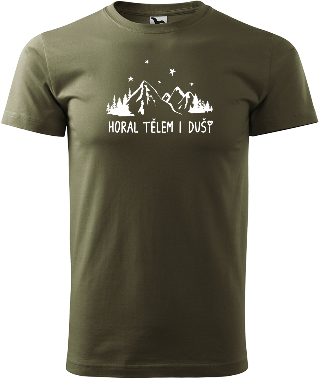 Pánské tričko na hory - Horal tělem i duší Velikost: XL, Barva: Military (69)