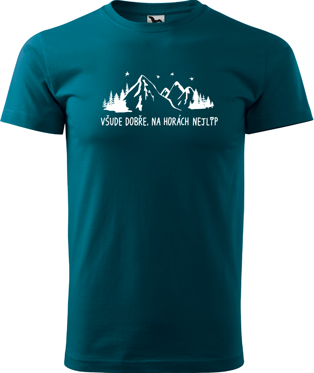 Pánské tričko na hory - Všude dobře, na horách nejlíp Velikost: XL, Barva: Petrolejová (93)