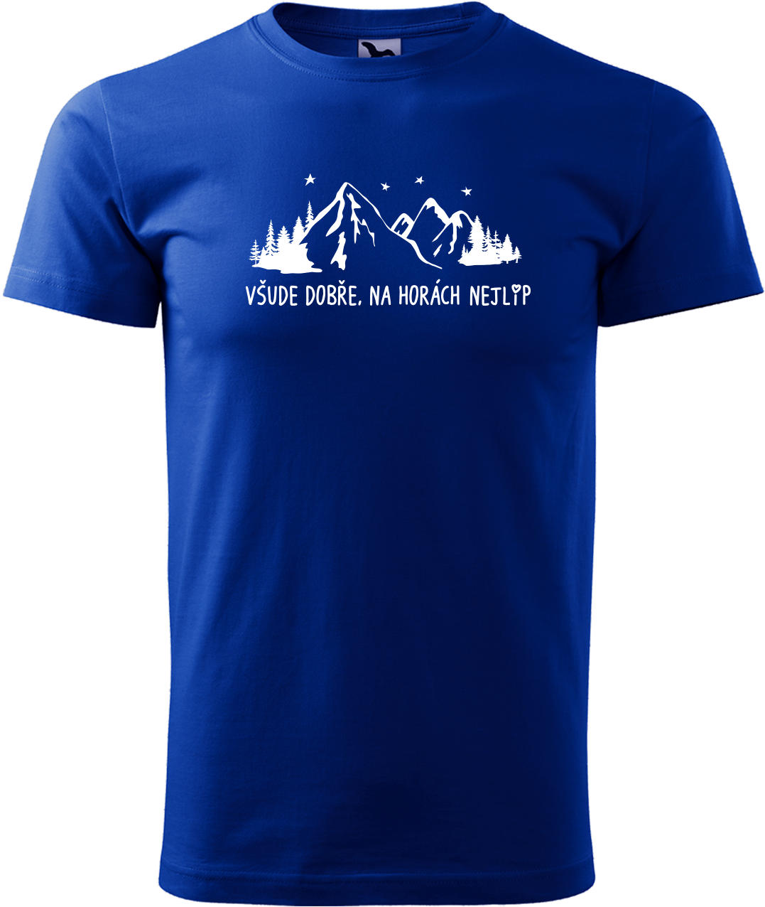 Pánské tričko na hory - Všude dobře, na horách nejlíp Velikost: M, Barva: Královská modrá (05)