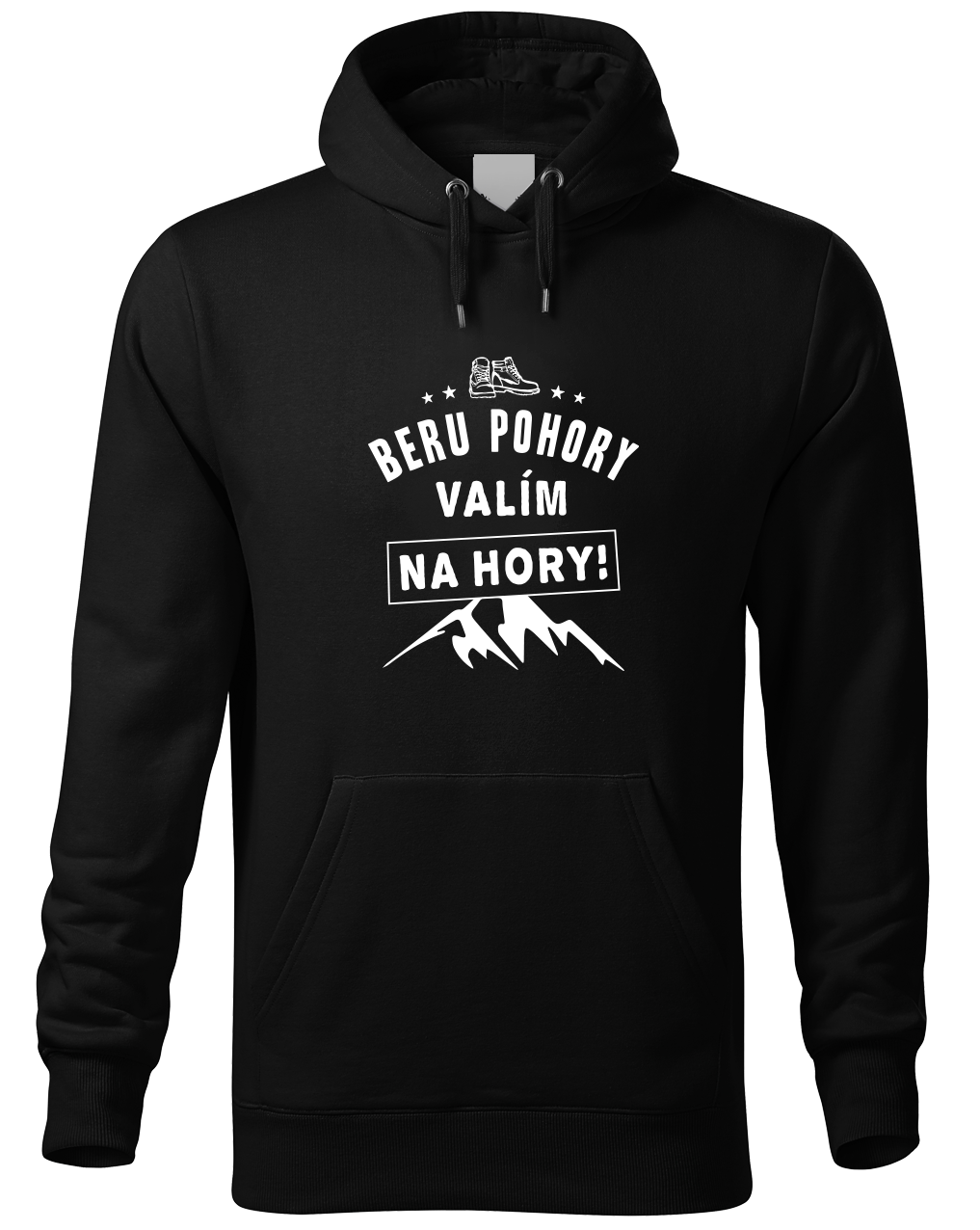 Mikina na hory - Beru pohory, valím na hory Velikost: 2XL, Barva: Černá