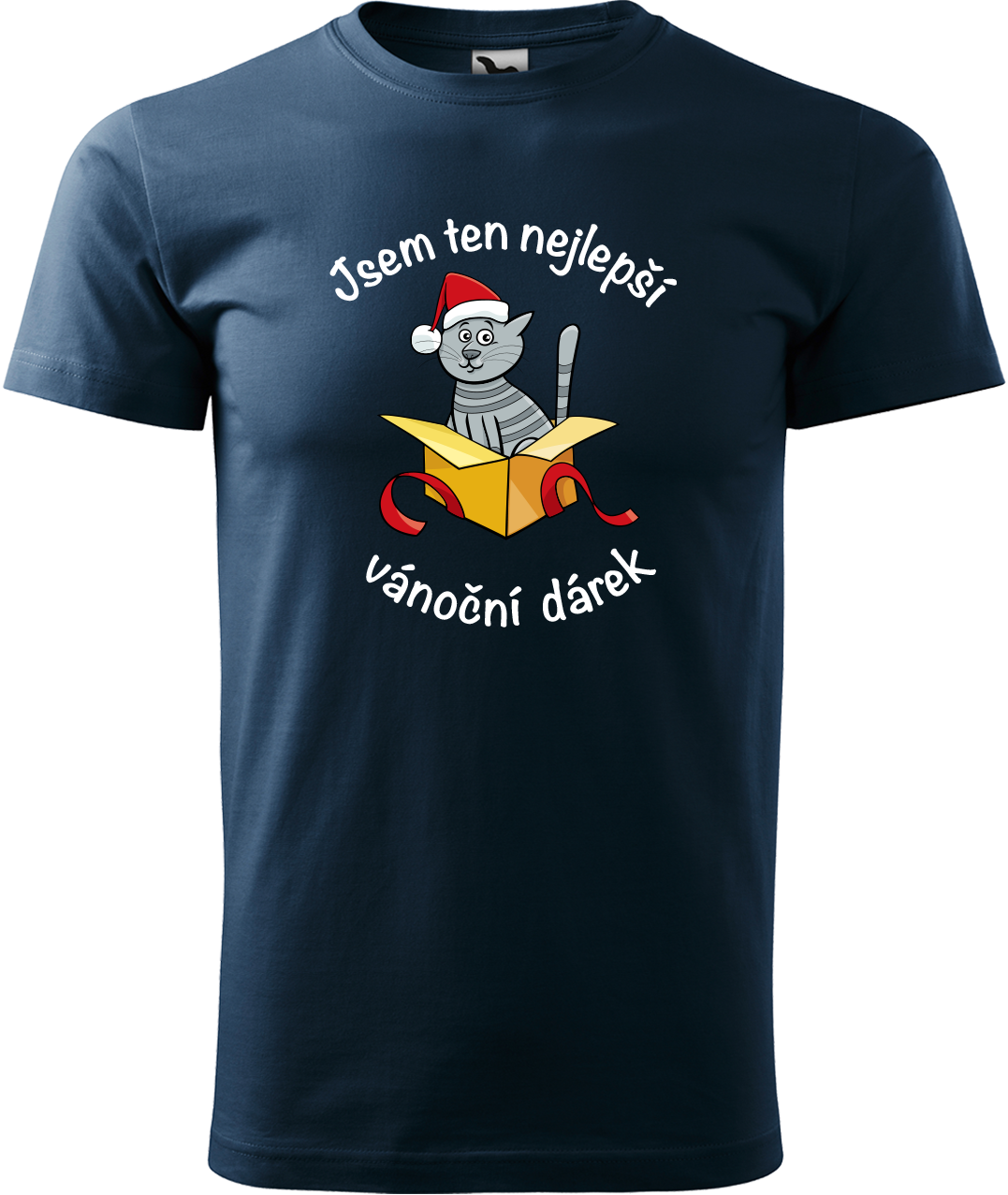 Pánské vánoční tričko - Jsem ten nejlepší vánoční dárek Velikost: 4XL, Barva: Námořní modrá (02)