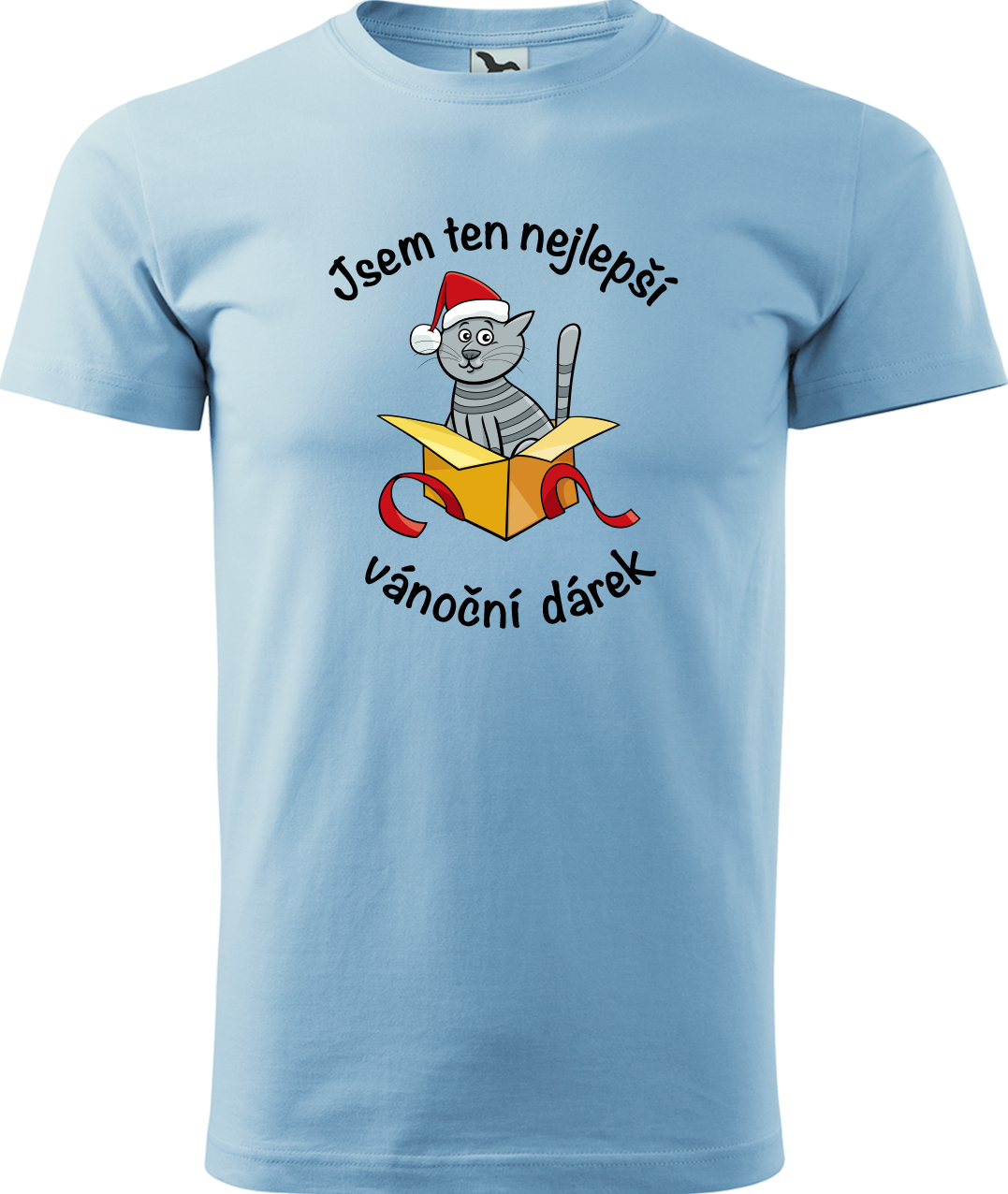 Pánské vánoční tričko - Jsem ten nejlepší vánoční dárek Velikost: M, Barva: Nebesky modrá (15)
