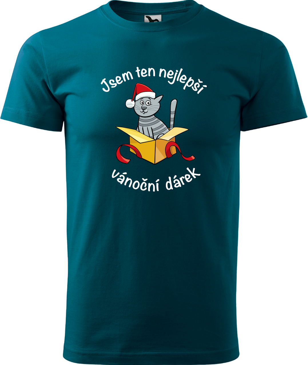 Pánské vánoční tričko - Jsem ten nejlepší vánoční dárek Velikost: XL, Barva: Petrolejová (93)