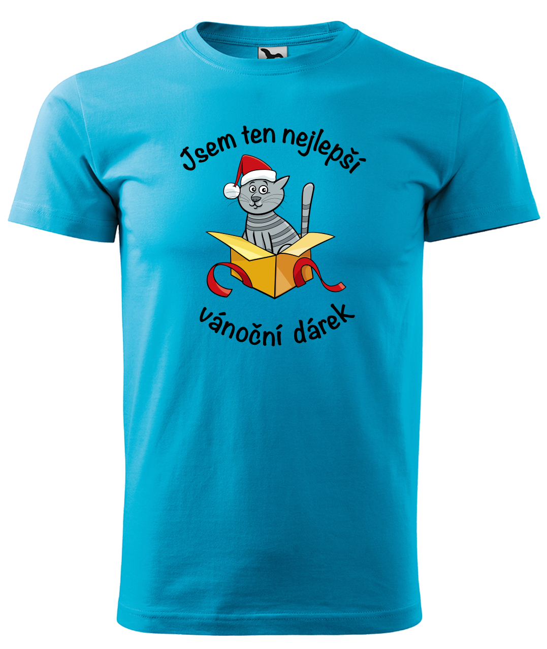 Dětské vánoční tričko - Jsem ten nejlepší vánoční dárek Velikost: 4 roky / 110 cm, Barva: Tyrkysová (44)