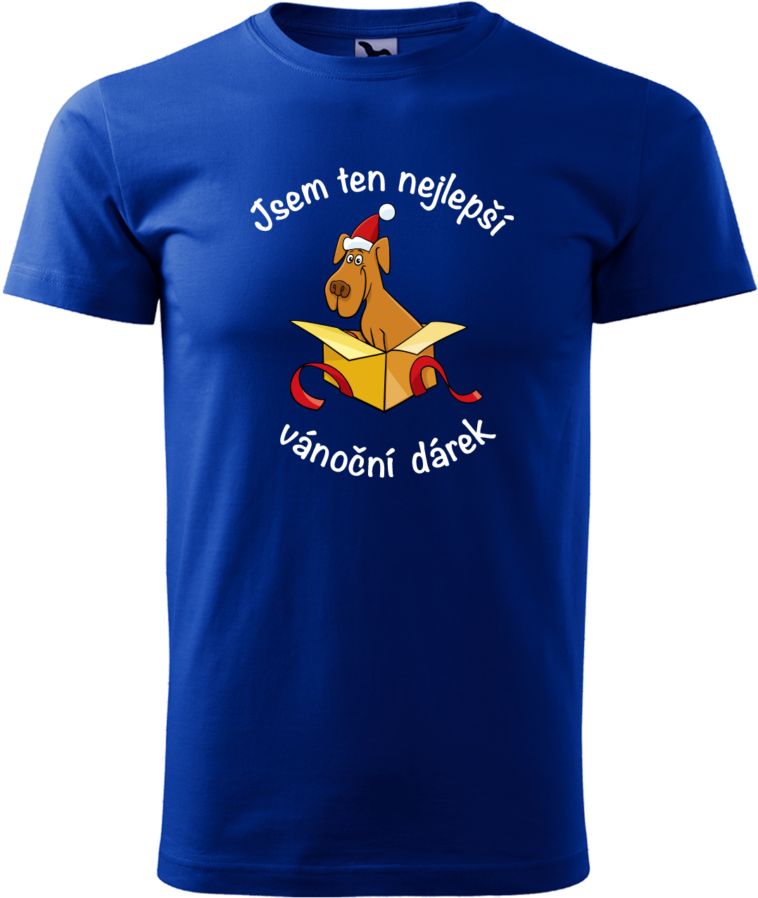 Pánské vánoční tričko - Jsem ten nejlepší vánoční dárek (pes) Velikost: XL, Barva: Královská modrá (05)