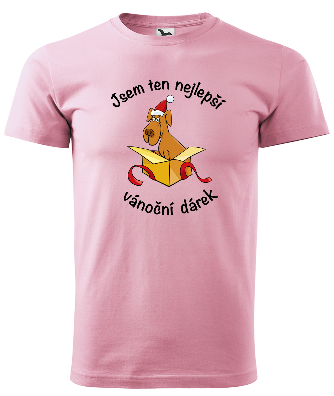 Dětské vánoční tričko - Jsem ten nejlepší vánoční dárek (pes) Velikost: 10 let / 146 cm, Barva: Růžová (30)