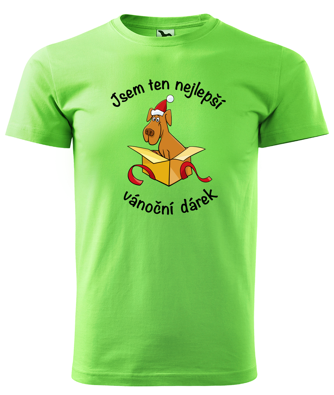 Dětské vánoční tričko - Jsem ten nejlepší vánoční dárek (pes) Velikost: 4 roky / 110 cm, Barva: Apple Green (92)