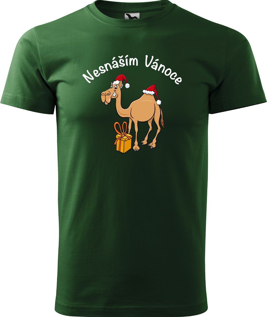 Pánské vánoční tričko - Nesnáším Vánoce Velikost: XL, Barva: Lahvově zelená (06)