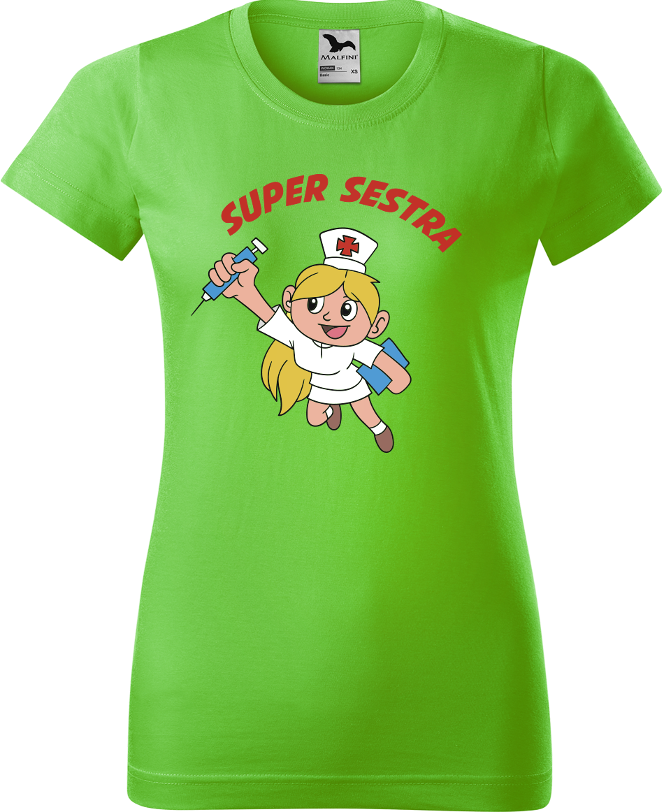 Tričko pro zdravotní sestru - Super sestra Velikost: S, Barva: Apple Green (92)