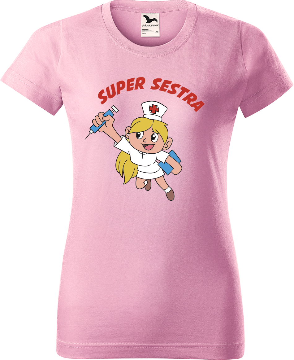 Tričko pro zdravotní sestru - Super sestra Velikost: S, Barva: Růžová (30)