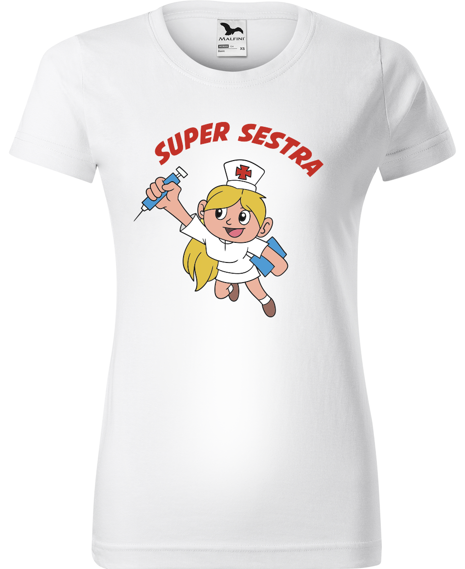Tričko pro zdravotní sestru - Super sestra Velikost: S, Barva: Bílá (00)