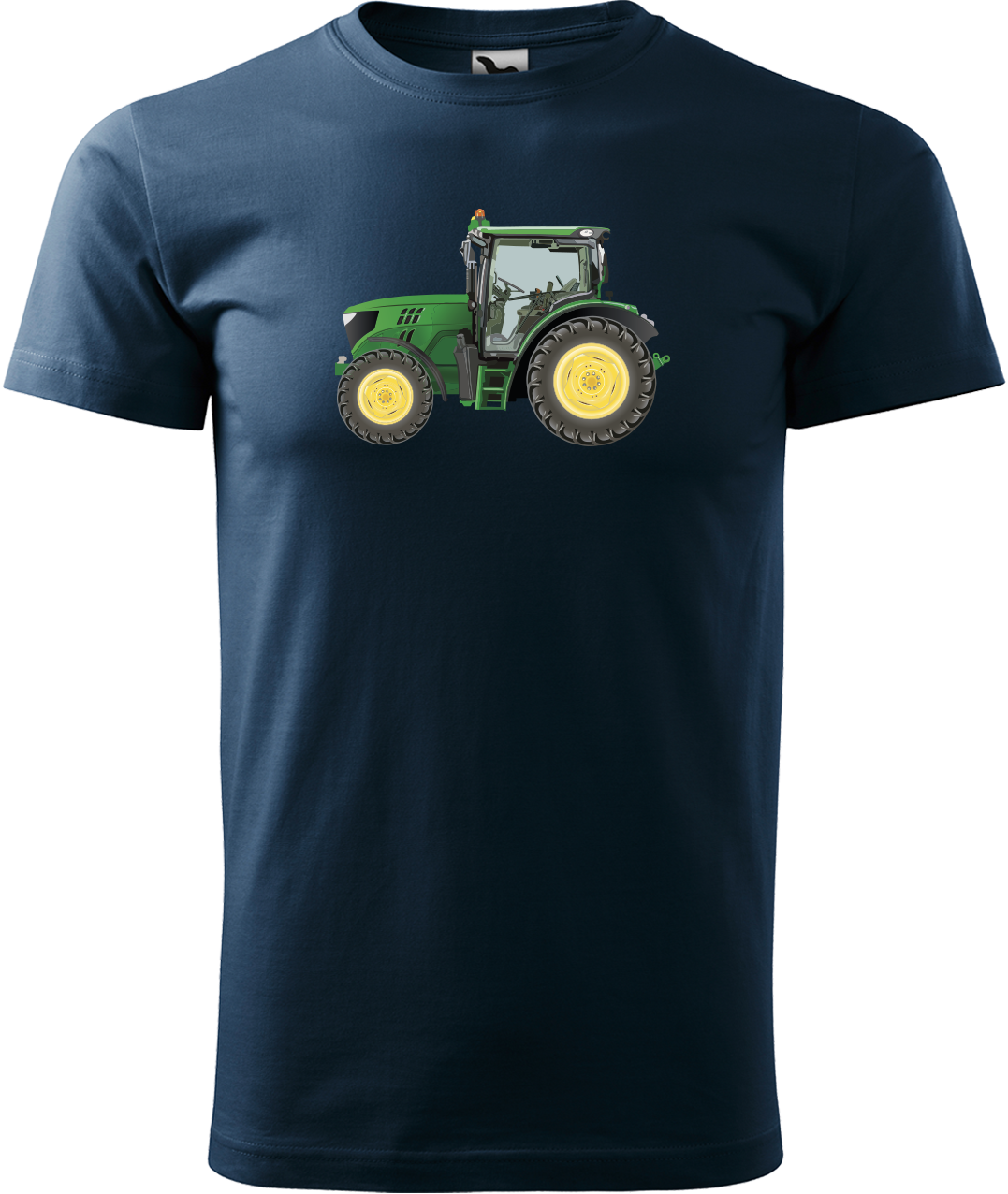Tričko s traktorem - Zelený traktor Velikost: S, Barva: Námořní modrá (02)