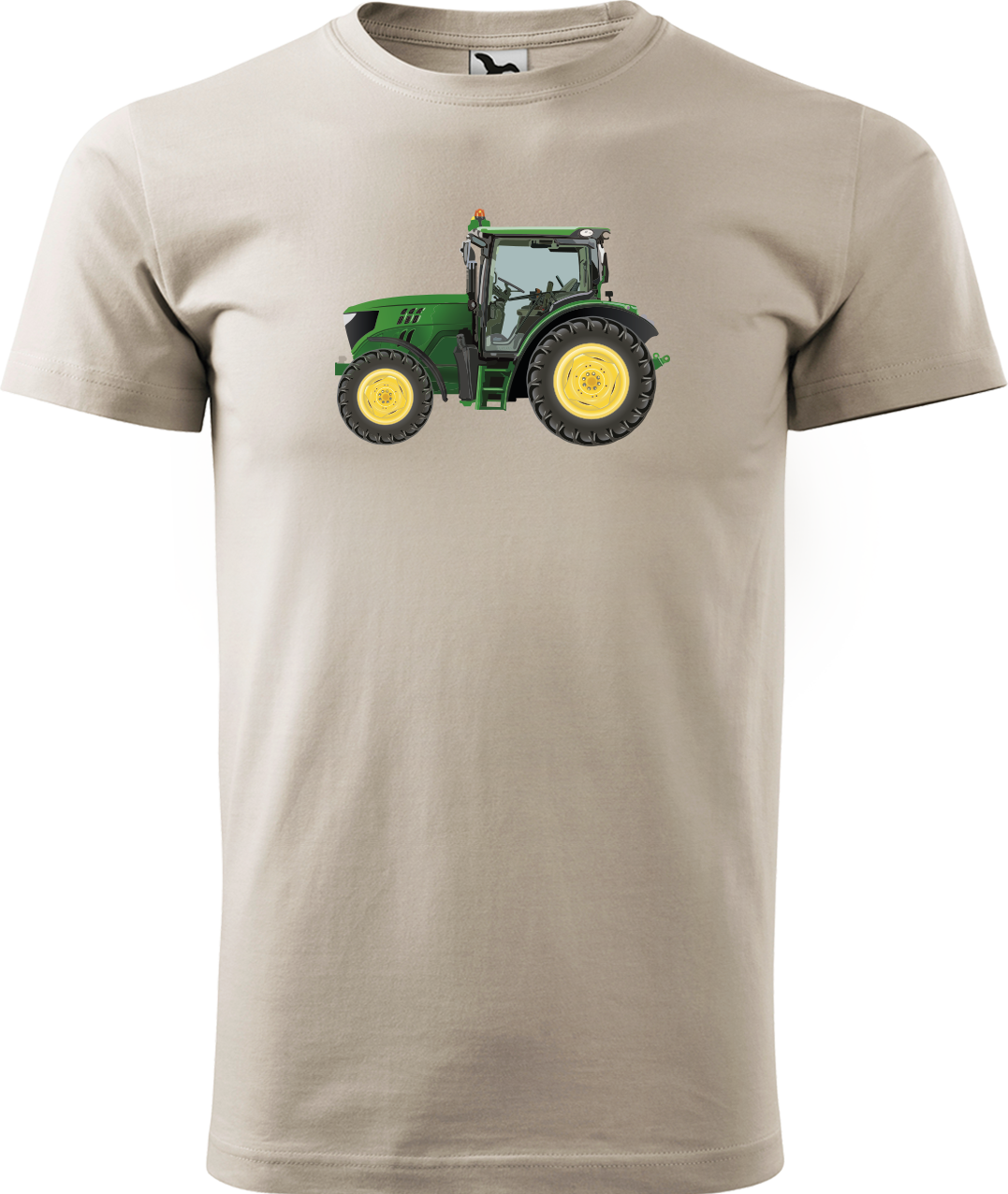 Tričko s traktorem - Zelený traktor Velikost: XL, Barva: Béžová (51)