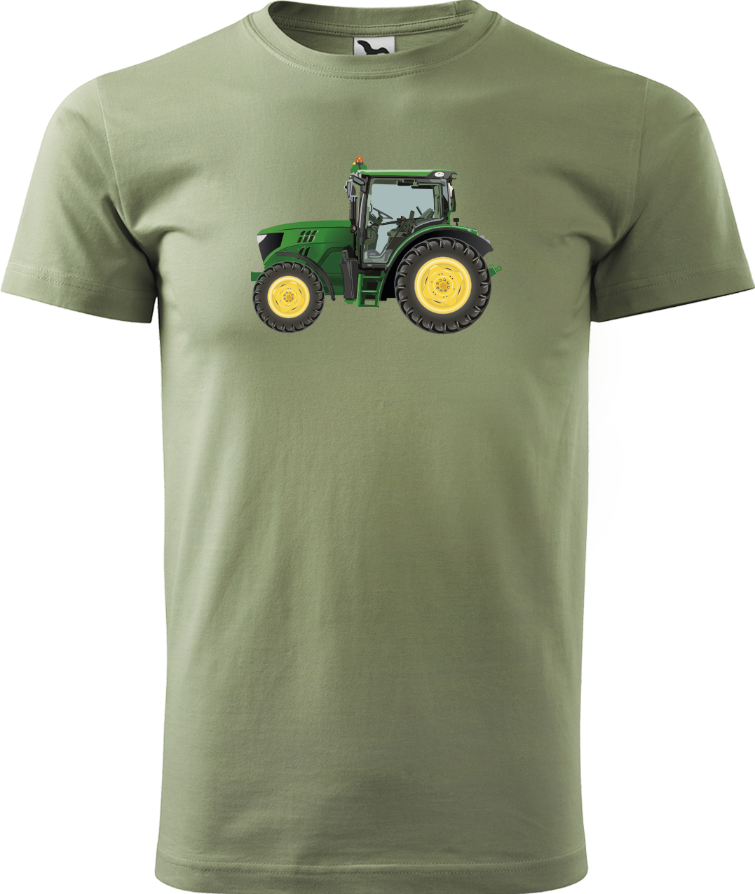Tričko s traktorem - Zelený traktor Velikost: S, Barva: Světlá khaki (28)