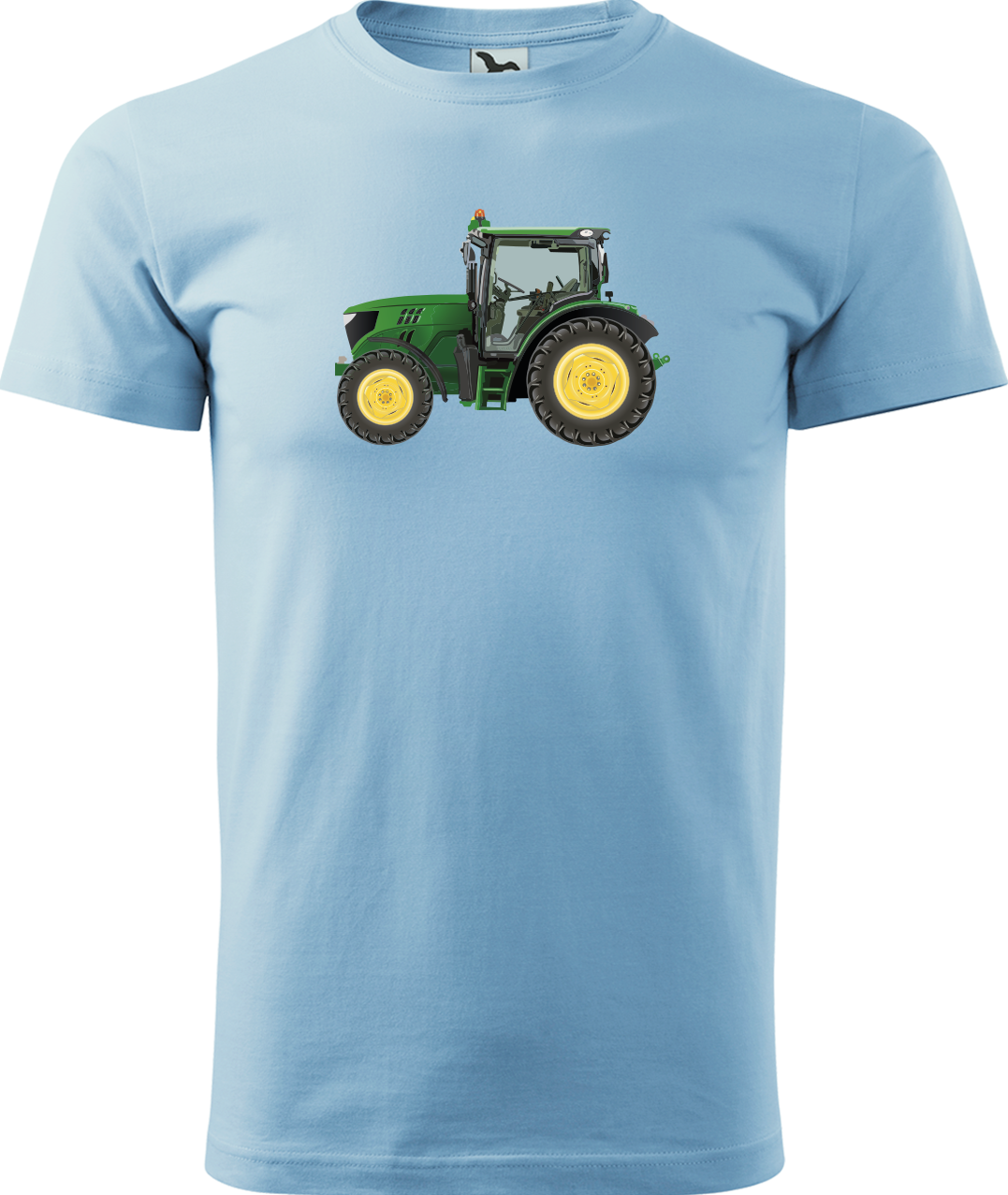 Tričko s traktorem - Zelený traktor Velikost: M, Barva: Nebesky modrá (15)
