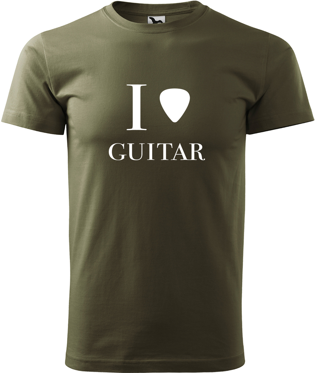 Pánské tričko s kytarou - I love guitar Velikost: M, Barva: Military (69), Střih: pánský