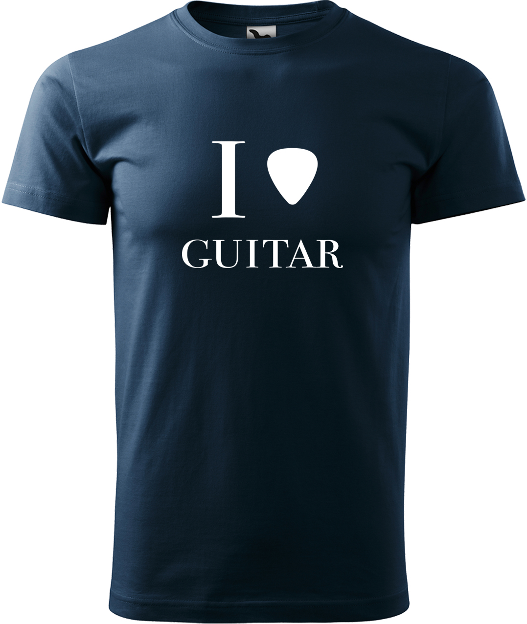 Pánské tričko s kytarou - I love guitar Velikost: 4XL, Barva: Námořní modrá (02), Střih: pánský