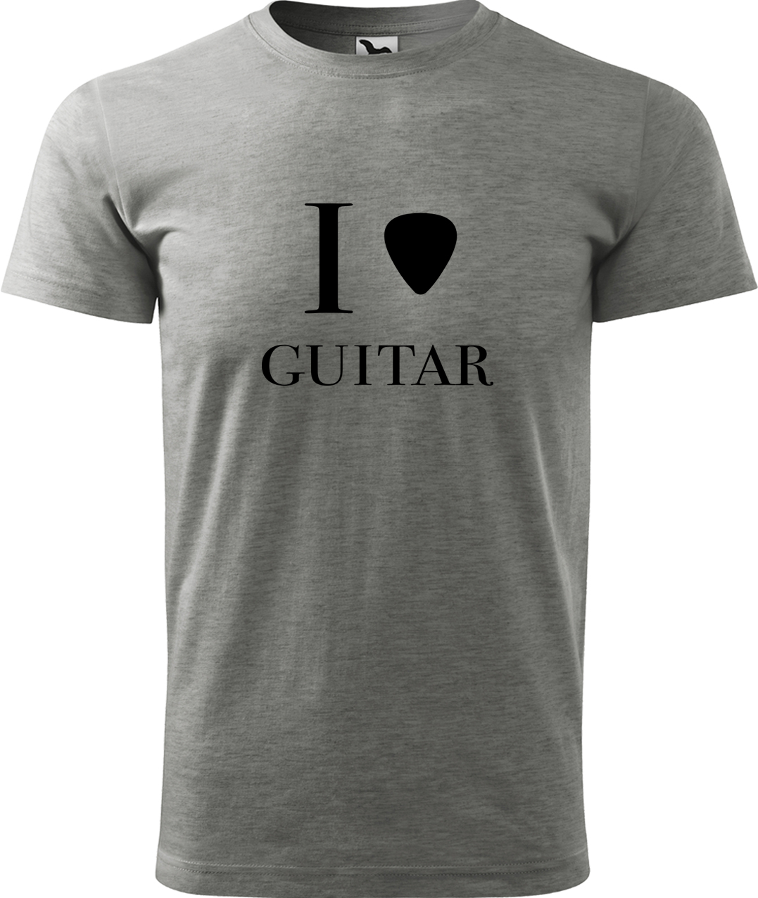 Pánské tričko s kytarou - I love guitar Velikost: L, Barva: Tmavě šedý melír (12), Střih: pánský