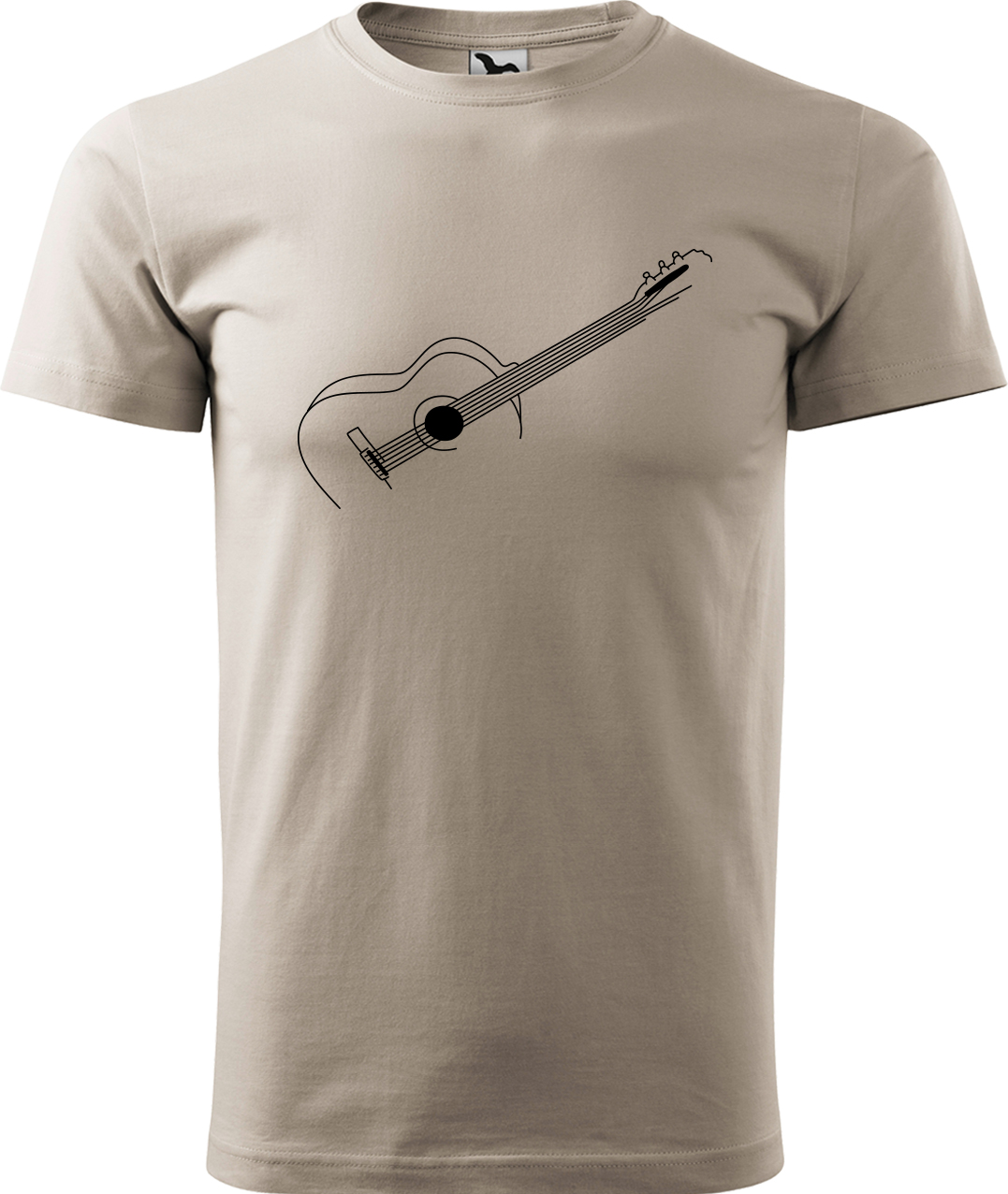 Pánské tričko s kytarou - Stylizovaná kytara Velikost: M, Barva: Ledově šedá (51), Střih: pánský