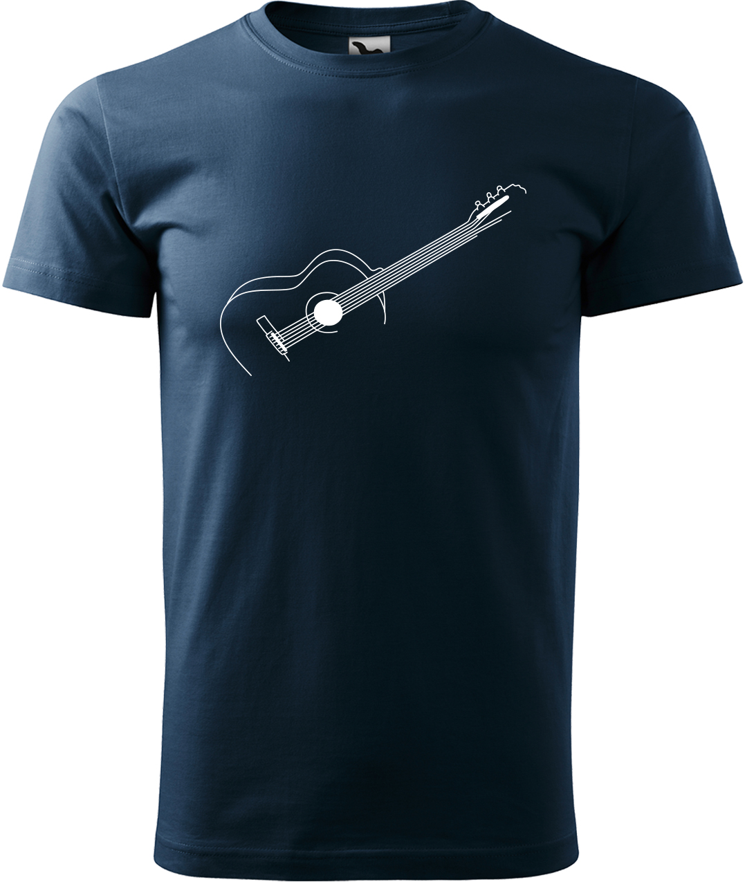 Pánské tričko s kytarou - Stylizovaná kytara Velikost: 4XL, Barva: Námořní modrá (02), Střih: pánský