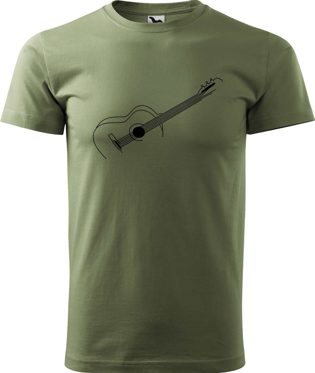 Pánské tričko s kytarou - Stylizovaná kytara Velikost: 4XL, Barva: Světlá khaki (28), Střih: pánský