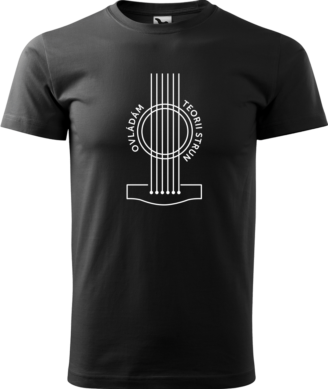 Pánské tričko s kytarou - Teorie strun Velikost: M, Barva: Černá (01), Střih: pánský