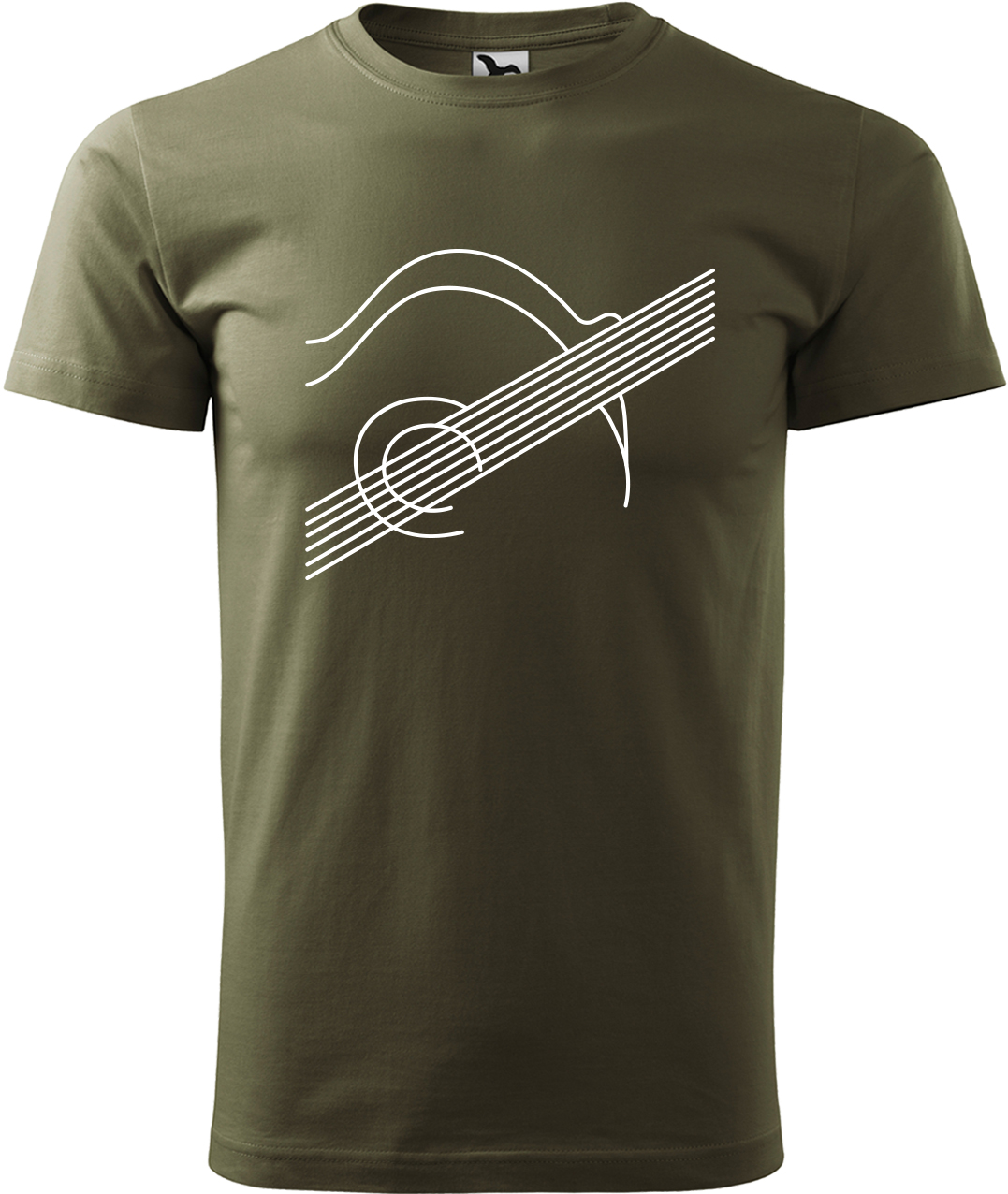 Pánské tričko s kytarou - Kytara na těle Velikost: L, Barva: Military (69), Střih: pánský