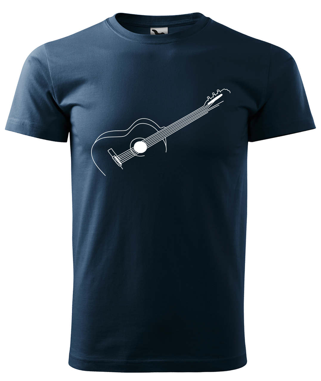 Dětské tričko s kytarou - Stylizovaná kytara Velikost: 12 let / 158 cm, Barva: Námořní modrá (02), Délka rukávu: Krátký rukáv