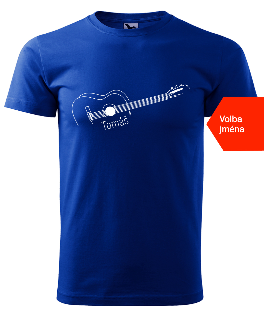 Dětské tričko s kytarou se jménem - Stylizovaná kytara Velikost: 6 let / 122 cm, Barva: Královská modrá (05), Délka rukávu: Krátký rukáv