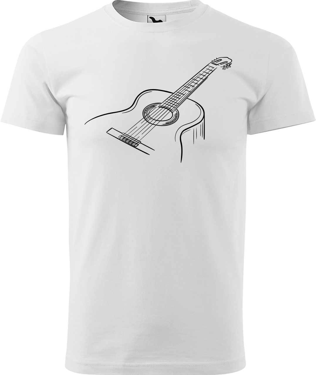 Pánské tričko s kytarou - Klasická kytara Velikost: 2XL, Barva: Bílá (00)