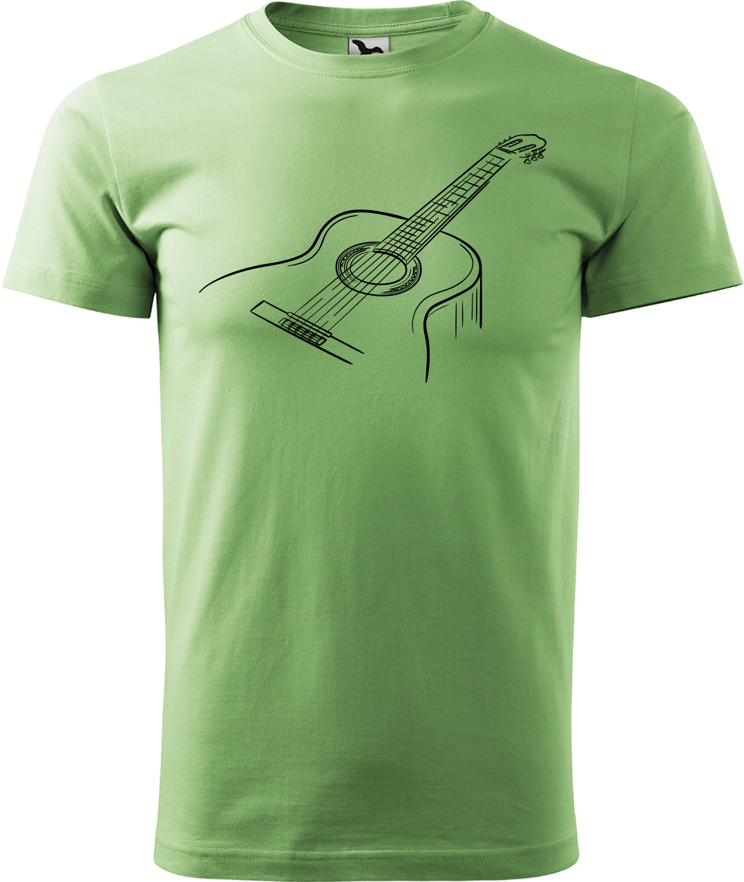 Pánské tričko s kytarou - Klasická kytara Velikost: 3XL, Barva: Trávově zelená (39)