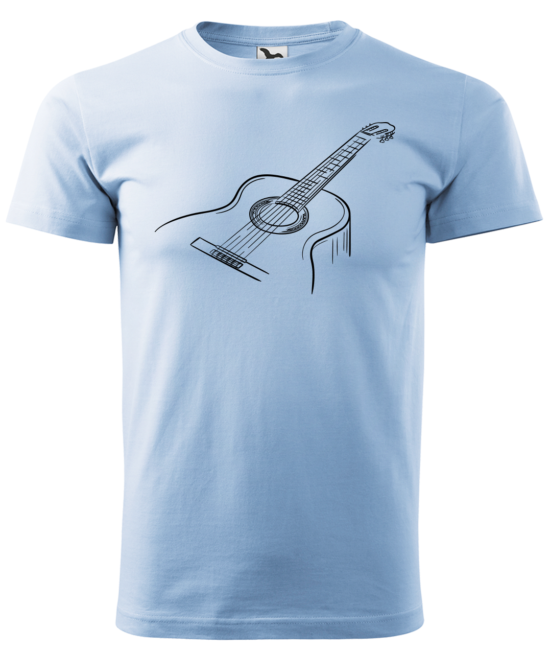 Dětské tričko s kytarou - Klasická kytara Velikost: 12 let / 158 cm, Barva: Nebesky modrá (15)