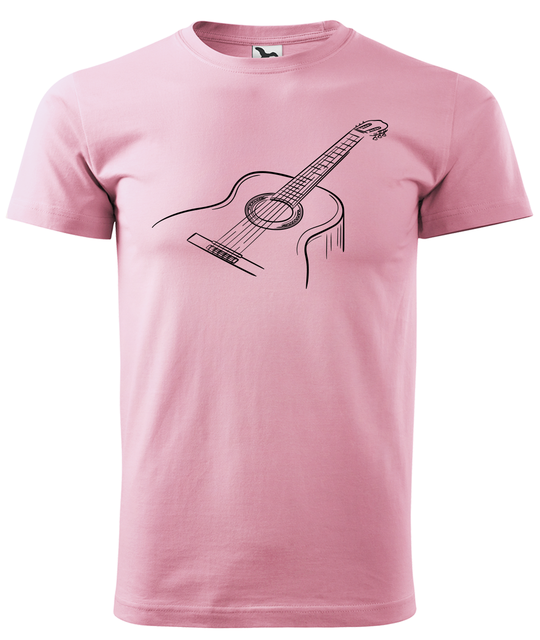 Dětské tričko s kytarou - Klasická kytara Velikost: 10 let / 146 cm, Barva: Růžová (30)