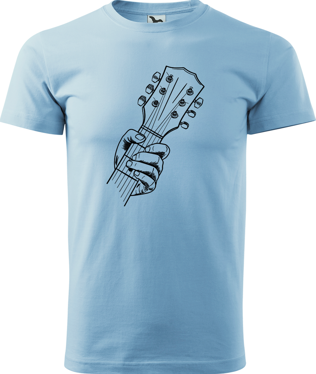 Pánské tričko s kytarou - Hlava kytary Velikost: 4XL, Barva: Nebesky modrá (15)