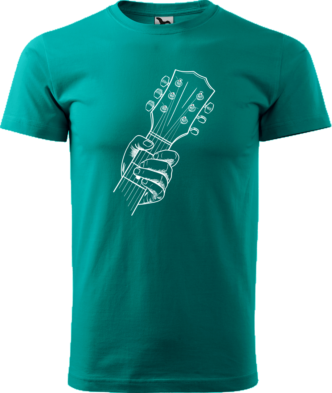 Pánské tričko s kytarou - Hlava kytary Velikost: 4XL, Barva: Emerald (19)
