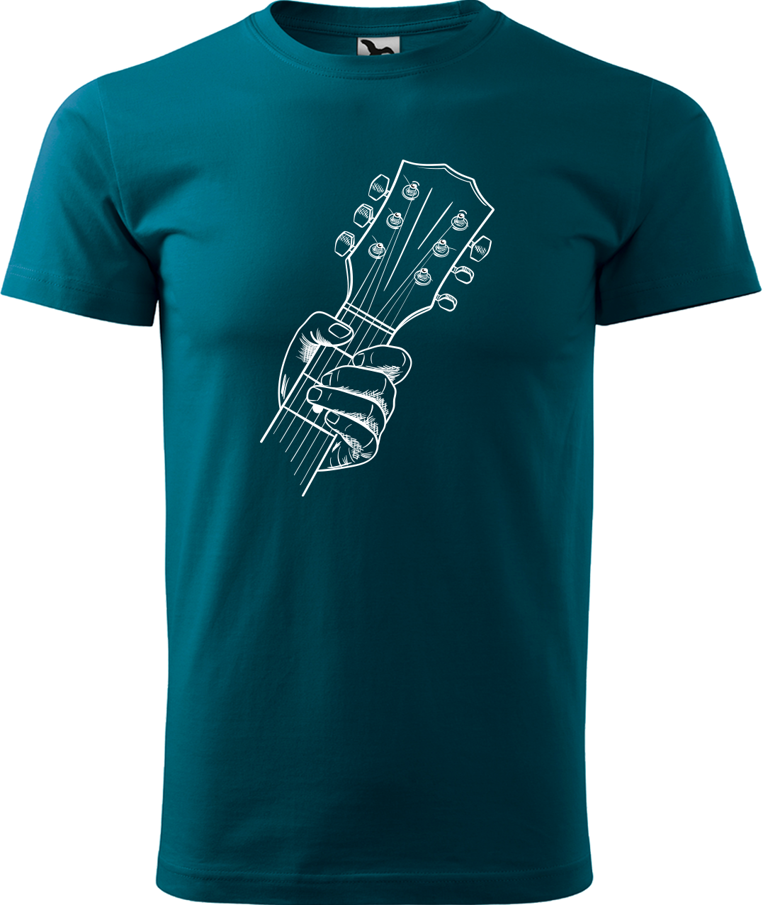 Pánské tričko s kytarou - Hlava kytary Velikost: 4XL, Barva: Petrolejová (93)