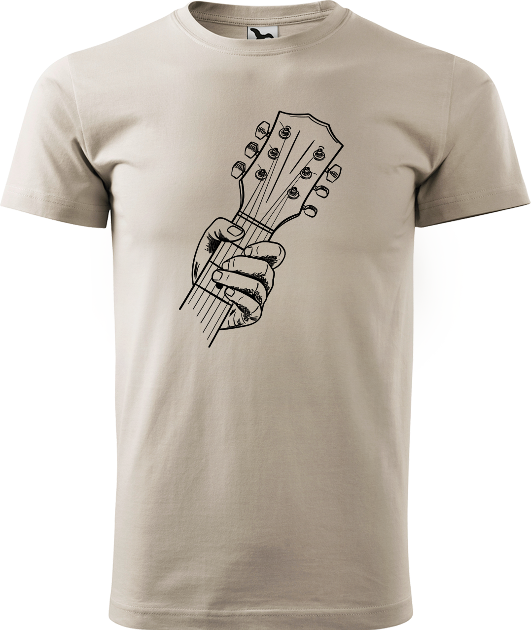 Pánské tričko s kytarou - Hlava kytary Velikost: 4XL, Barva: Béžová (51)