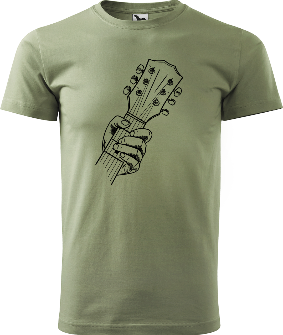 Pánské tričko s kytarou - Hlava kytary Velikost: 4XL, Barva: Světlá khaki (28)