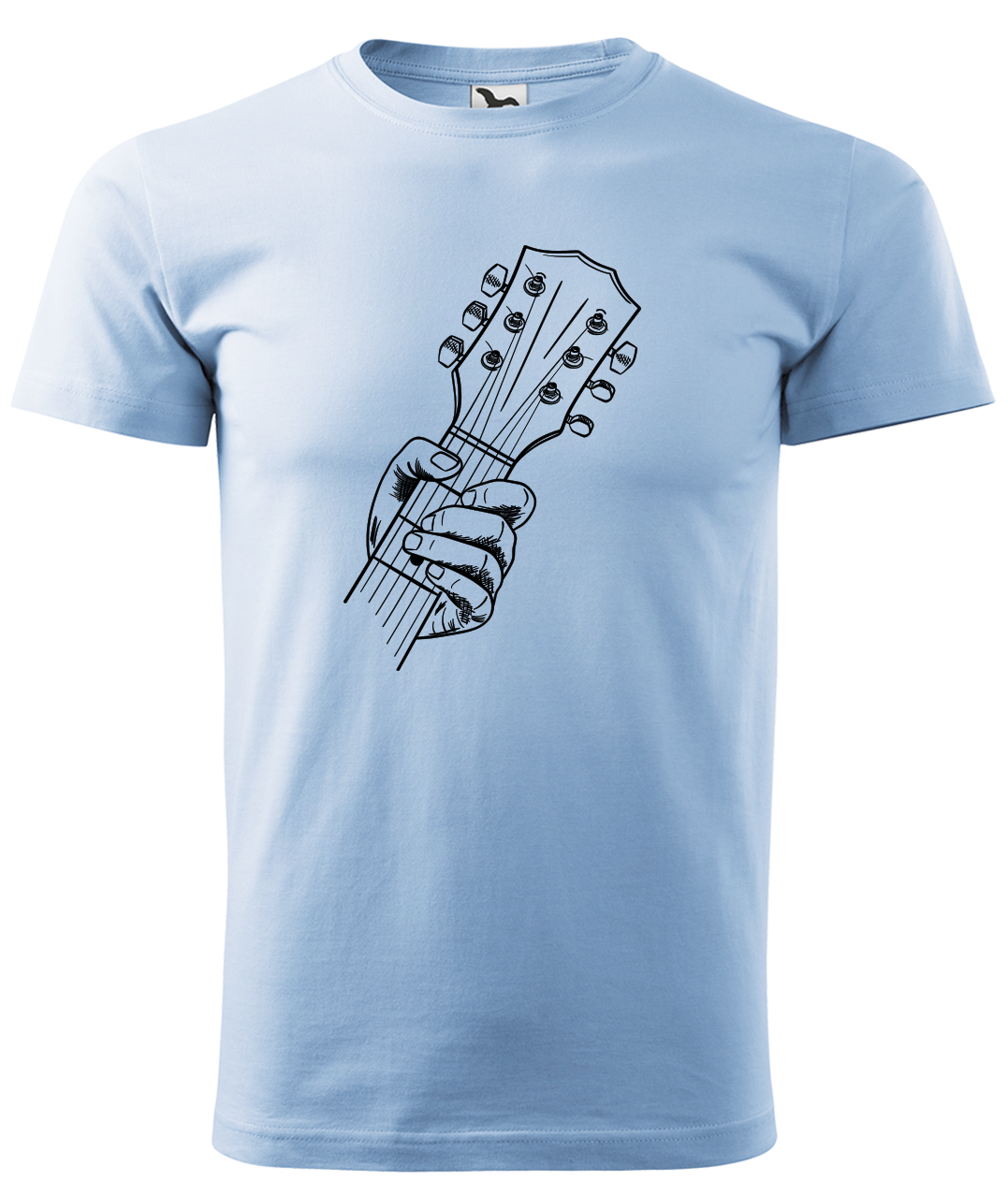 Dětské tričko s kytarou - Hlava kytary Velikost: 4 roky / 110 cm, Barva: Nebesky modrá (15)