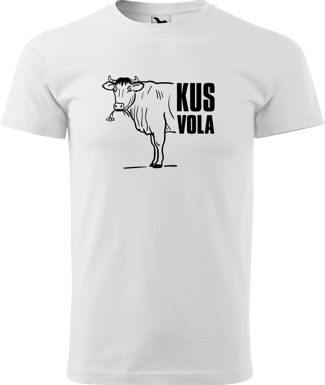 Pánské vtipné tričko - Kus vola Velikost: XL, Barva: Bílá (00)