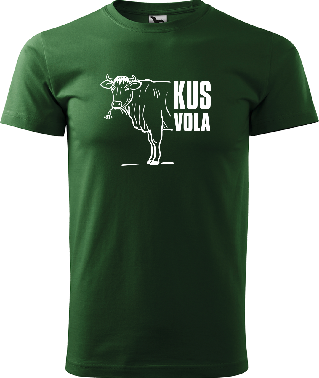 Pánské vtipné tričko - Kus vola Velikost: XL, Barva: Lahvově zelená (06)