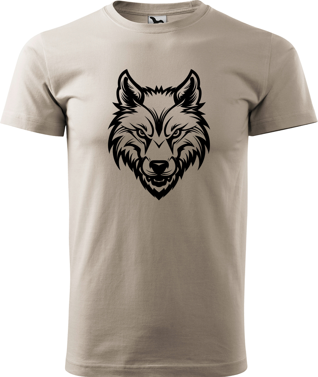 Pánské tričko s vlkem - Alfa samec Velikost: M, Barva: Béžová (51), Střih: pánský