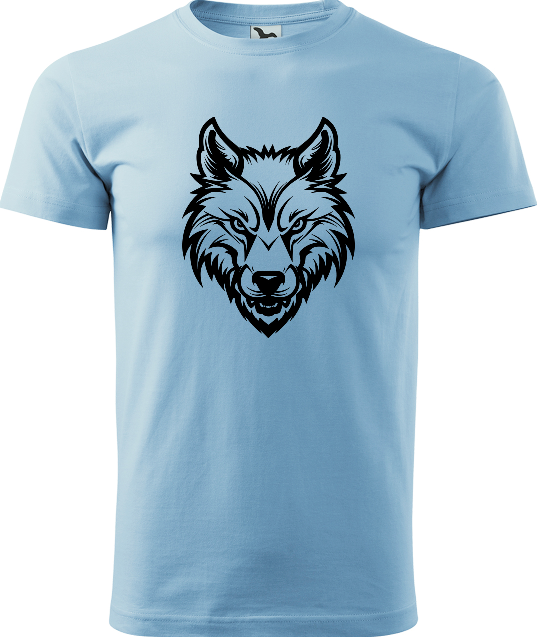 Pánské tričko s vlkem - Alfa samec Velikost: M, Barva: Nebesky modrá (15), Střih: pánský
