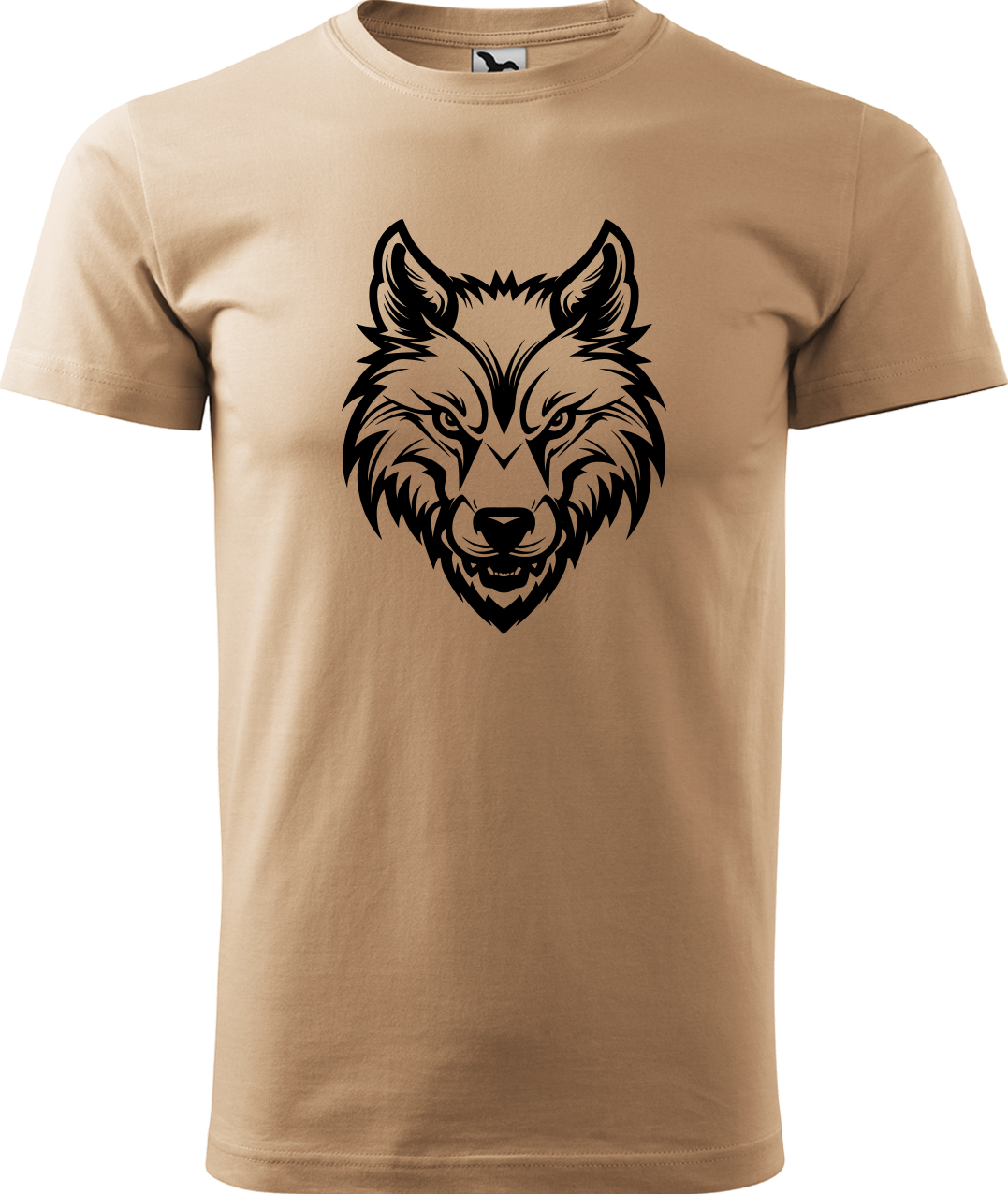 Pánské tričko s vlkem - Alfa samec Velikost: M, Barva: Písková (08), Střih: pánský